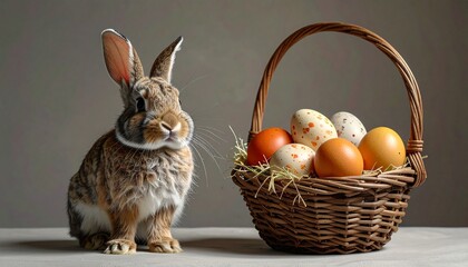 Easter rabbit and easter eggs
