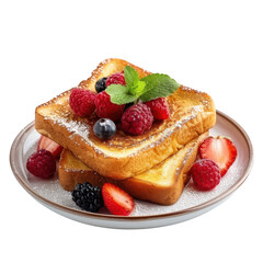 Golden French Toast Stacked High with Fresh Berries A Sweet Treat for Breakfast or Brunch Delight