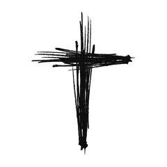 Vector image of a Christian cross silhouette in various styles. Concept of Orthodoxy and faith. Element for your design.