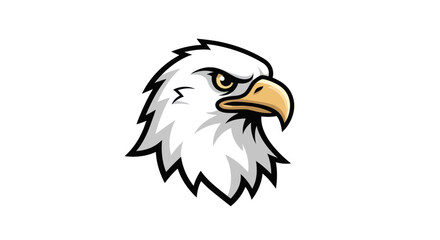 Detailed Eagle Head Illustration with Sharp Focus and Intricate Feathering.