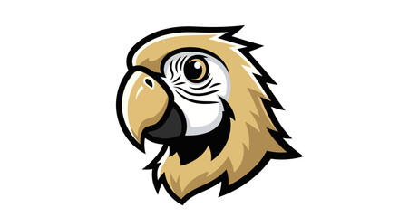 Detailed Illustration of a Parrot Head with Striking Features.