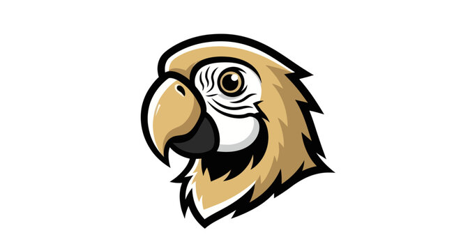 Detailed Illustration of a Parrot Head with Striking Features.