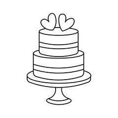 a black and white illustration of a cake 
