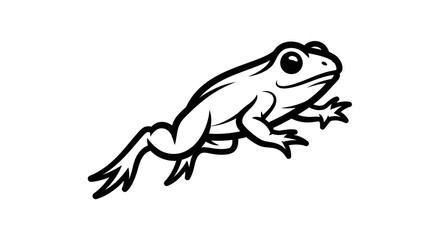 Detailed Line Art Illustration of a Cartoon Frog.