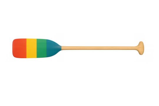 Paddle with rainbow flag colors, depicting pride, lgbtq community, diversity, and inclusion on transparent background