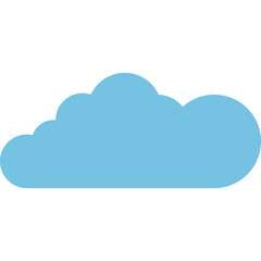 Simple Light Blue Cloud Shape Icon with a Transparent Background and Smooth Edges Isolated on White