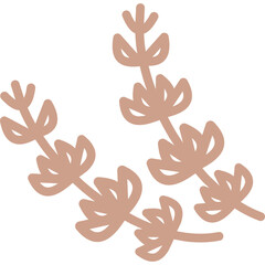 Simple Illustration Of Light Brown Floral Branches With Transparent Background Delicate Botanical Design