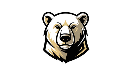 Detailed Polar Bear Head Mascot Logo with Bold Outlines and Shading.