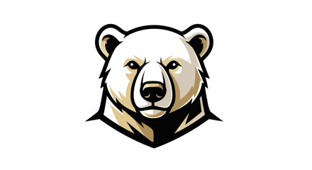 Detailed Polar Bear Head Vector Illustration with Focused Gaze.