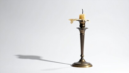 Antique candle holder, melted wax