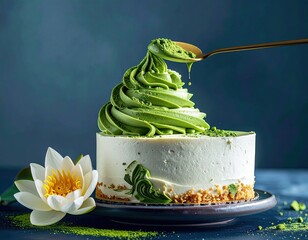 Matcha swirl cake