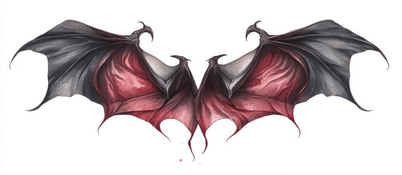 Red and white devil woman illustration with smoke and swirling black hair vector art design