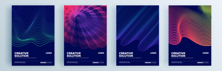 Modern abstract covers set, minimal covers design. Colorful geometric background, vector illustration.

