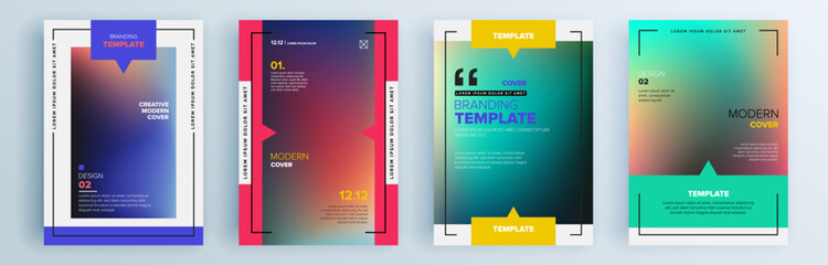 Modern abstract covers set, minimal covers design. Colorful geometric background, vector illustration.

