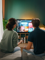 family watching TV at home