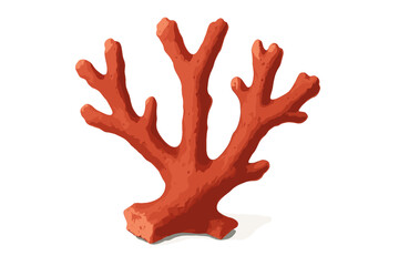 Obraz premium Branch realistic textured edges coral vector fragment detailed gradients broken illustration