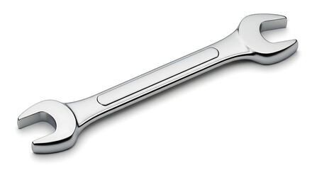 Shiny Chrome Wrench Close-up of a Professional Tool for Mechanics and DIY Projects