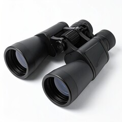 Black binoculars, angled view, on white background