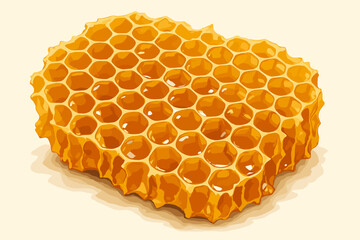 Vector honey reflective shadows details fragment honeycomb natural realistic detailed illustration