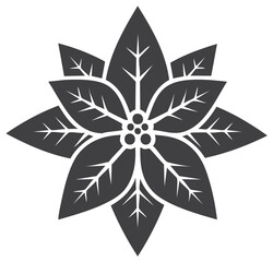 Obraz premium Graphical poinsettia illustration in silhouette, perfect for festive decorations and holiday themed designs