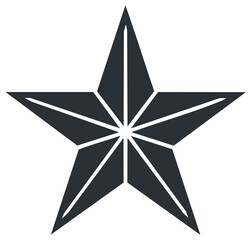 Isolated Star Shape with Outline Geometric Vector Icon Simple Logo Design Element
