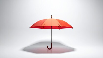 Orange umbrella on white background
