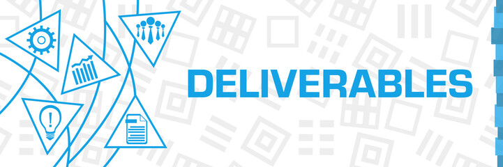 Deliverables Business Symbols Blue Curves Triangles Horizontal 