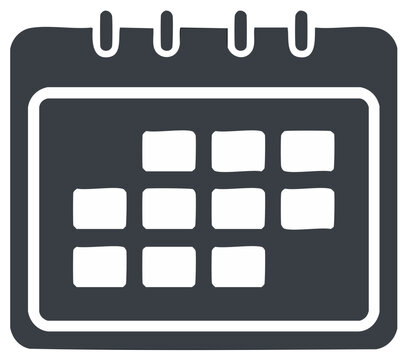 Simple graphic calendar icon with blank squares for dates and days - Powered by Adobe