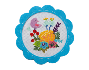 Handmade cross stitch isolated on transparent background