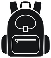 Obraz premium Backpack vector illustration black and white isolated design