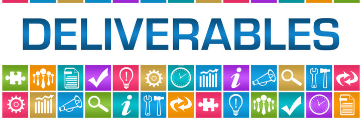 Deliverables Colorful Box Grid Business Symbols 