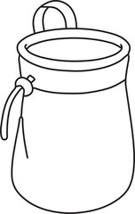 Drawstring travel pouch simple outline