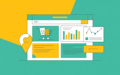 Online Shopping Website Interface Illustration