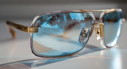 Photochromic Lenses. Glossy Crystal Lenses with Anti-Reflective Coating for Ophthalmology Health