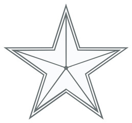 Obraz premium Geometric Five Point Star with Double Outline Simple Vector Symbol and Icon