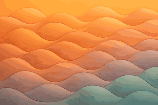 Hues luminous waves art pattern tranquil background vector puffhill illustration gradient inflated