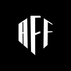 A bold white three-letter a black hexagonal monogram logo design