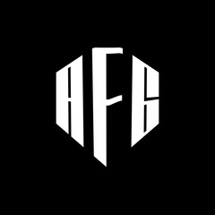 A bold white three-letter a black hexagonal monogram logo design