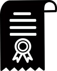 Certificate or diploma template icon. Vector graphics and not Artificial Intelligence, logo illustration. Replaceable vector design.