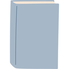A Light Blue Book With A Dark Blue Spine Standing Upright Against A Transparent Background