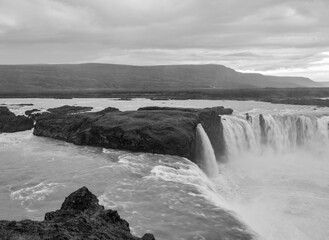 The waterfall Godafoss in Iceland