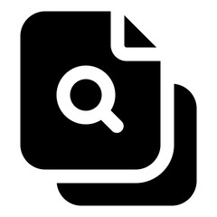File Search Glyph Icon Vector, Solid Document and File Management Symbol for Office and Folder Concept