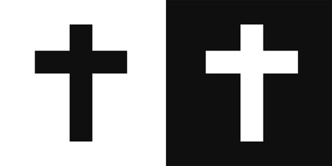 Vector image of a Christian cross silhouette in various styles. Concept of Orthodoxy and faith. Element for your design.