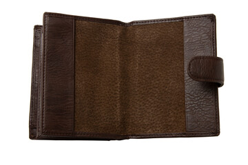 Leather wallet isolated on transparent background