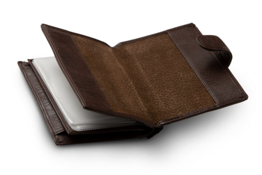 Leather wallet isolated on transparent background