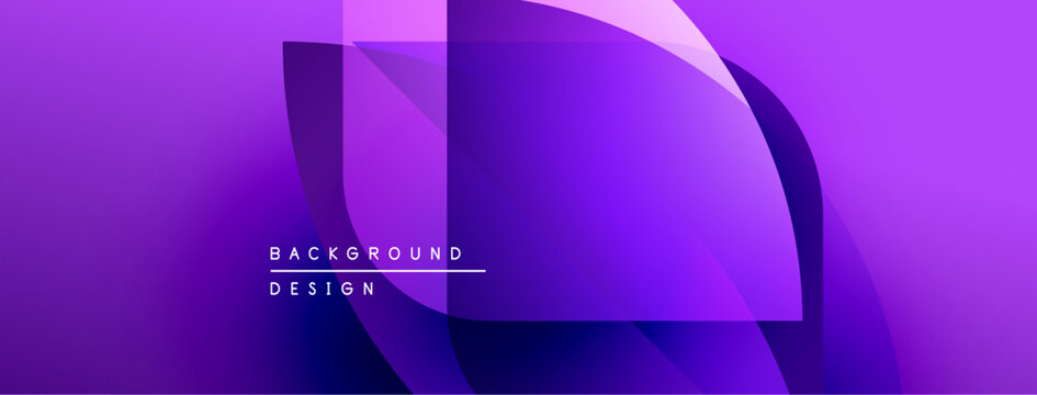 Abstract purple background. Overlapping shapes create dynamic visual effect. Modern design elements present sleek aesthetic.