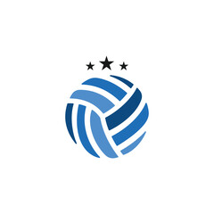 Modern Blue Volleyball Sport Logo