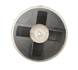 Magnetic tape reel isolated on transparent background