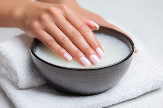 Paraffin Manicure Treatment for Female Hands in Spa Salon