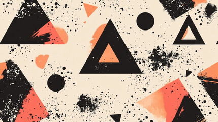 Abstract dirty background with spots and triangles